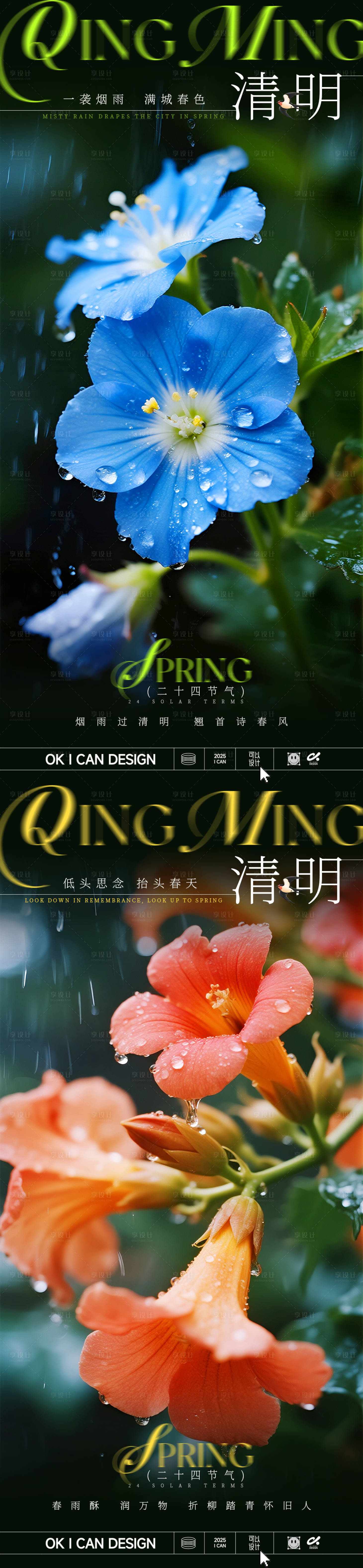 源文件下载【享设计】搜索编号：38510035927105812【清明节花朵摄影海报】