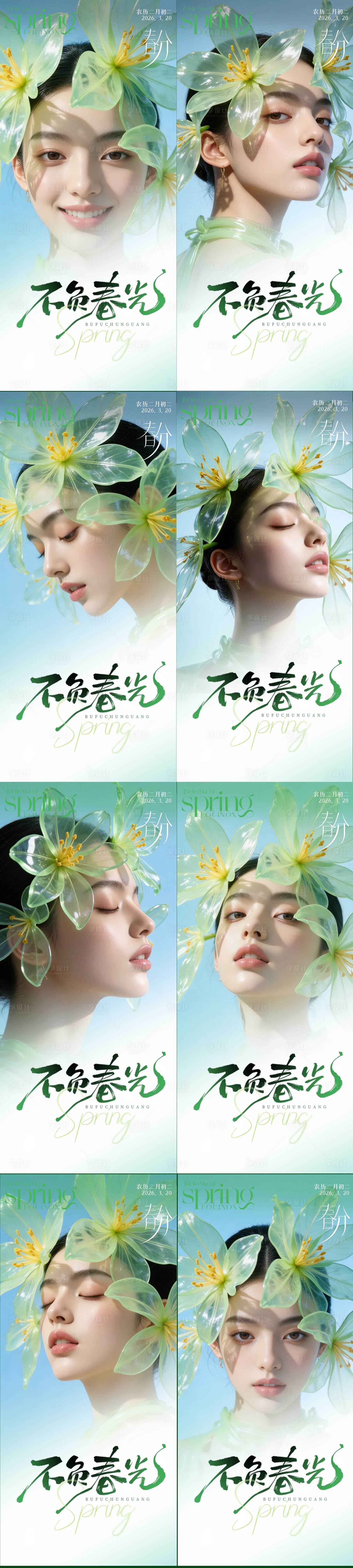 源文件下载【享设计】搜索编号：19870035823259019【医美节气春分龙抬头早安海报】