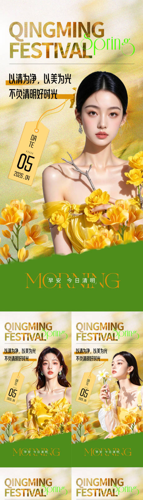 源文件下载【享设计】搜索编号：39380036021101392【清明节医美问候】