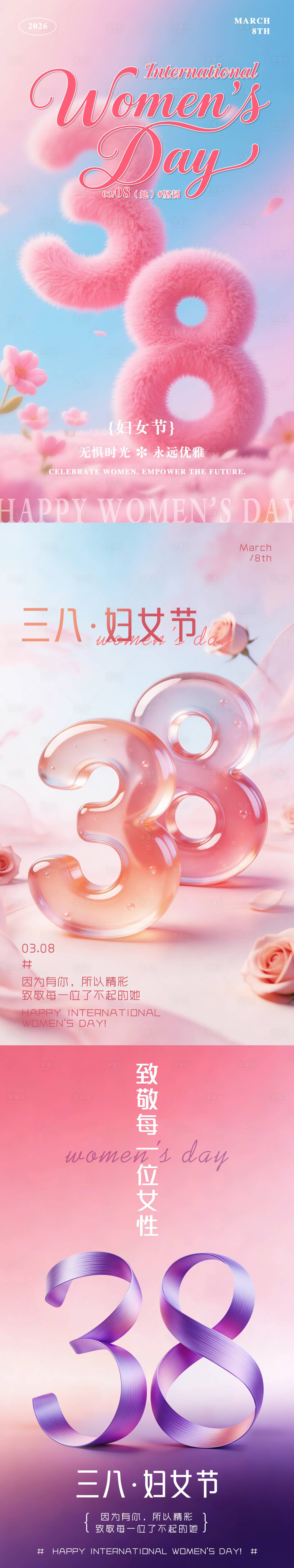 源文件下载【享设计】搜索编号：26550035650443754【三八妇女节系列海报】