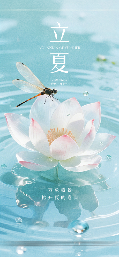 源文件下载【享设计】搜索编号：61140035943171497【立夏夏至节气海报】