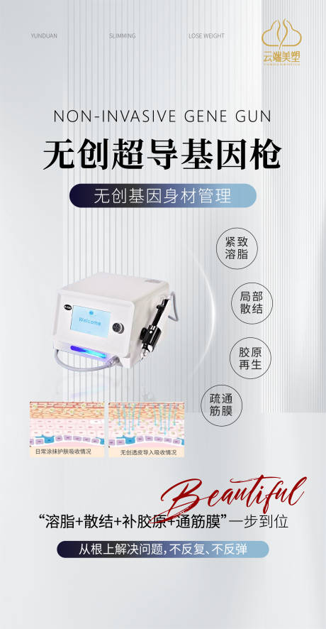 源文件下载【享设计】搜索编号：28590036126803077【医美生美活动海报极速瘦身仪器海报】