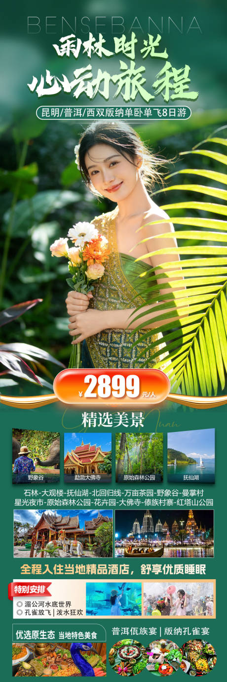 源文件下载【享设计】搜索编号：75060036157773905【雨林时光西双版纳旅游海报】