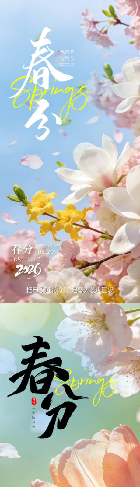 源文件下载【享设计】搜索编号：79490035880555113【春分节气海报】