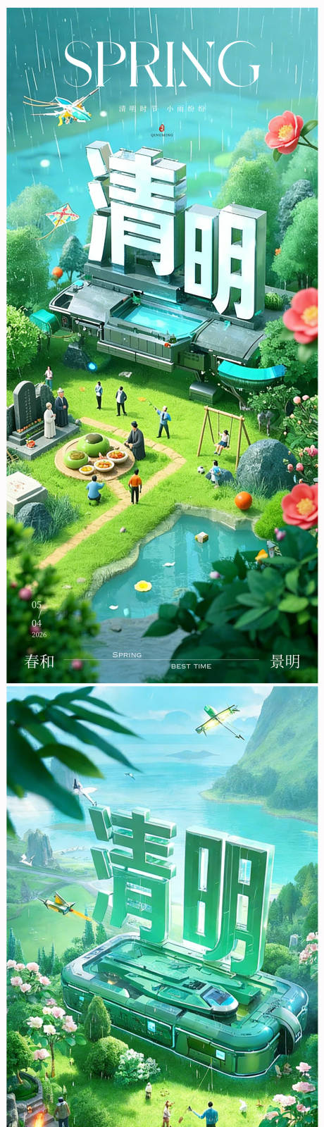 源文件下载【享设计】搜索编号：58530036044231500【地产清明节海报】