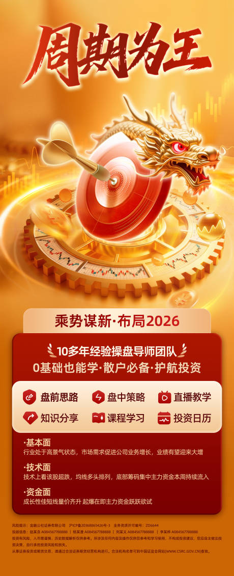 源文件下载【享设计】搜索编号：72800036046536325【周期为王投顾服务投教产品服务介绍海报】