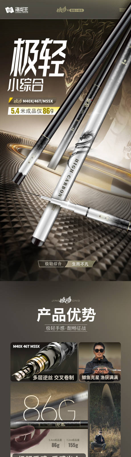 源文件下载【享设计】搜索编号：21550035810805875【极轻小综合鱼竿详情页渔具类】