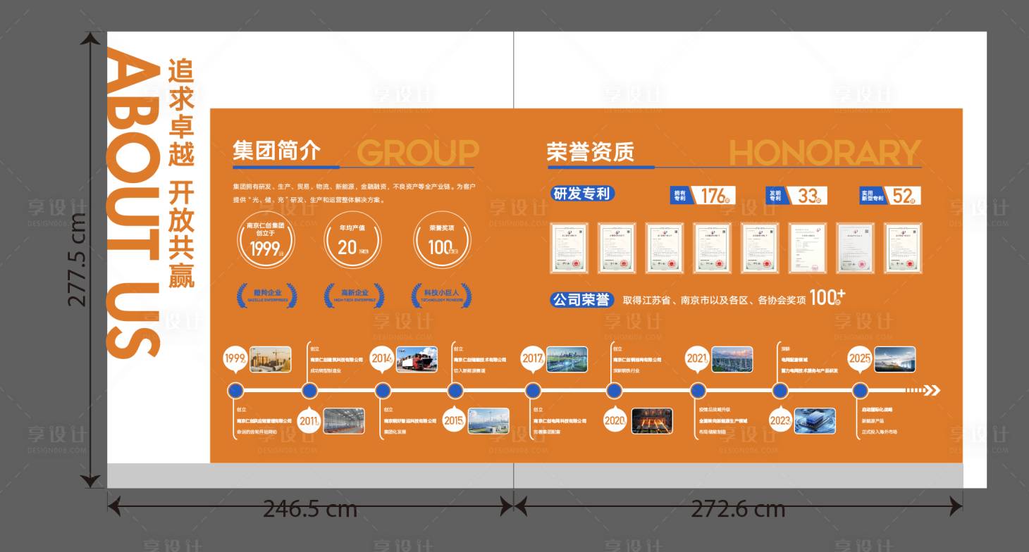 源文件下载【享设计】搜索编号：52670036119329633【形象墙功法墙企业简介企业介绍历程】