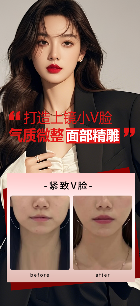 源文件下载【享设计】搜索编号：11010035912024750【医美V脸案例海报】