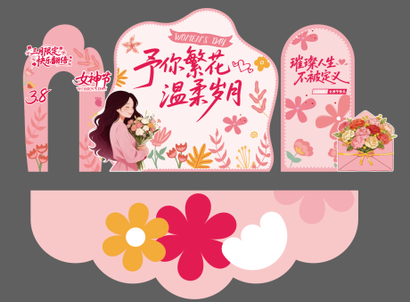 源文件下载【享设计】搜索编号：75740035641211971【女神节母亲妇节38节日美陈布置北京】