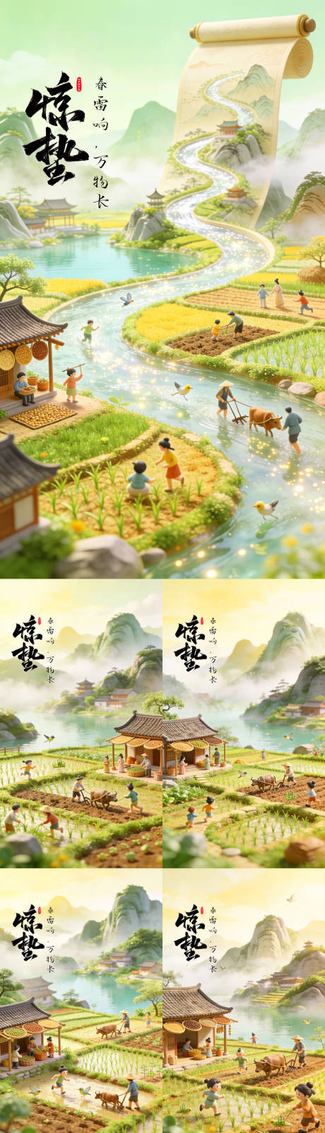 源文件下载【享设计】搜索编号：16400035628504290【惊蛰节气主题系列海报】