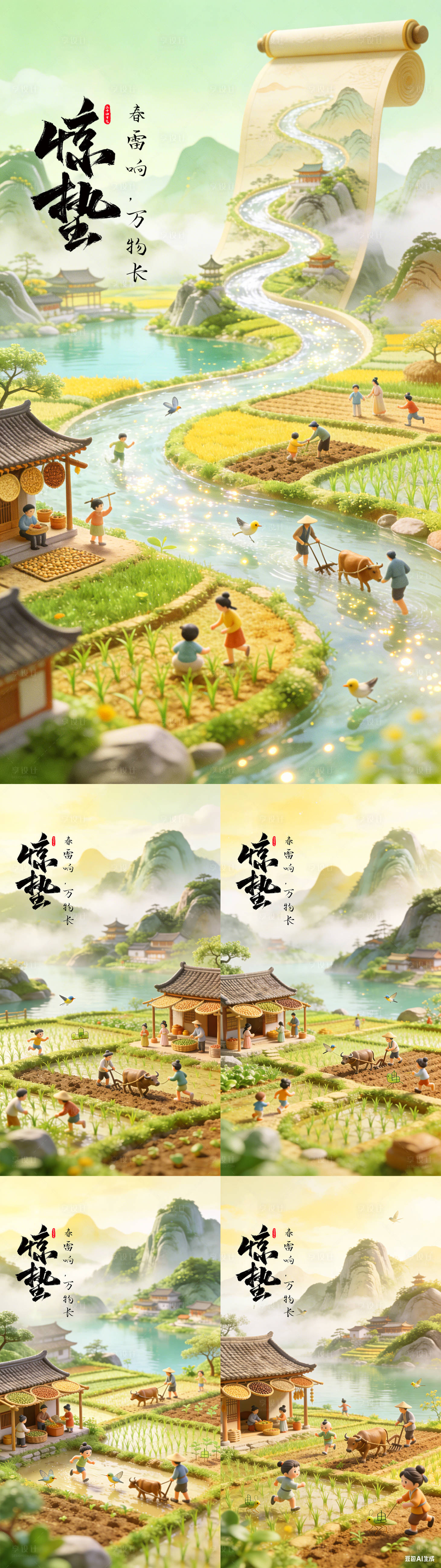 源文件下载【享设计】搜索编号：16400035628504290【惊蛰节气主题系列海报】