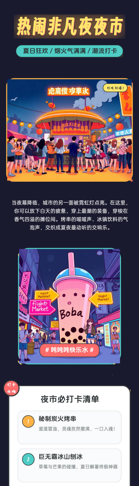 源文件下载【享设计】搜索编号：77430036104373739【夜市美食微信宣传海报专题朋友圈】