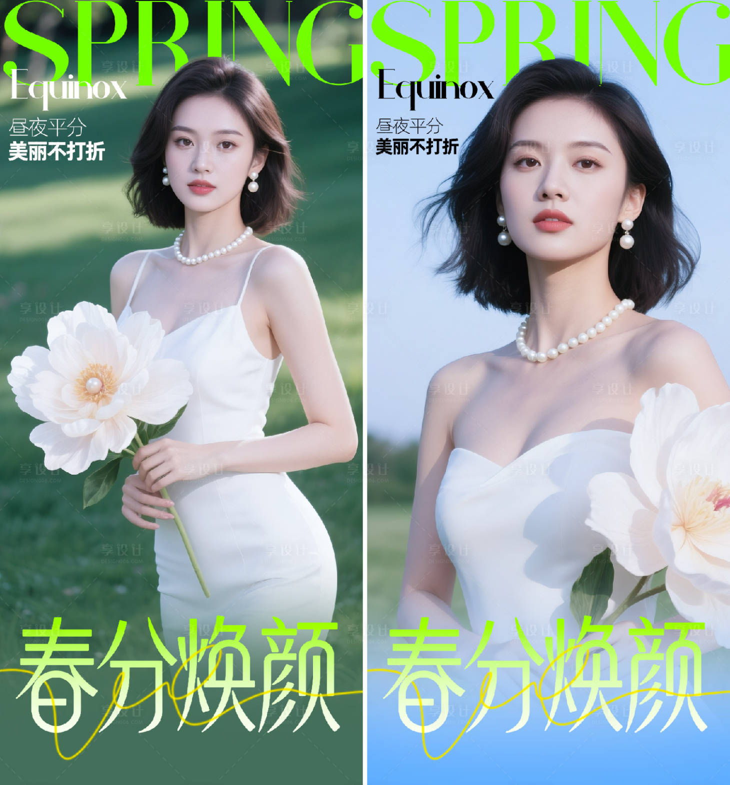 源文件下载【享设计】搜索编号：99240035816648917【医美春分海报】