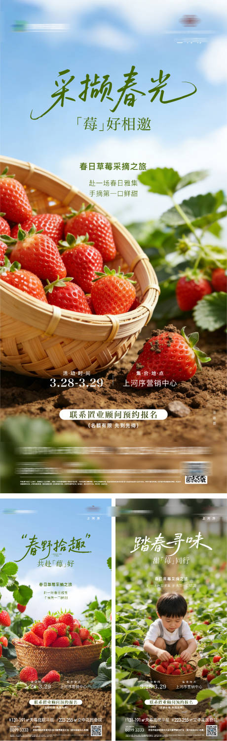 源文件下载【享设计】搜索编号：24980036068408907【地产草莓采摘系列海报】