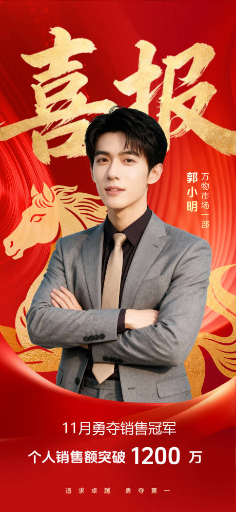 源文件下载【享设计】搜索编号：17710035797082172【业绩表彰喜报海报】