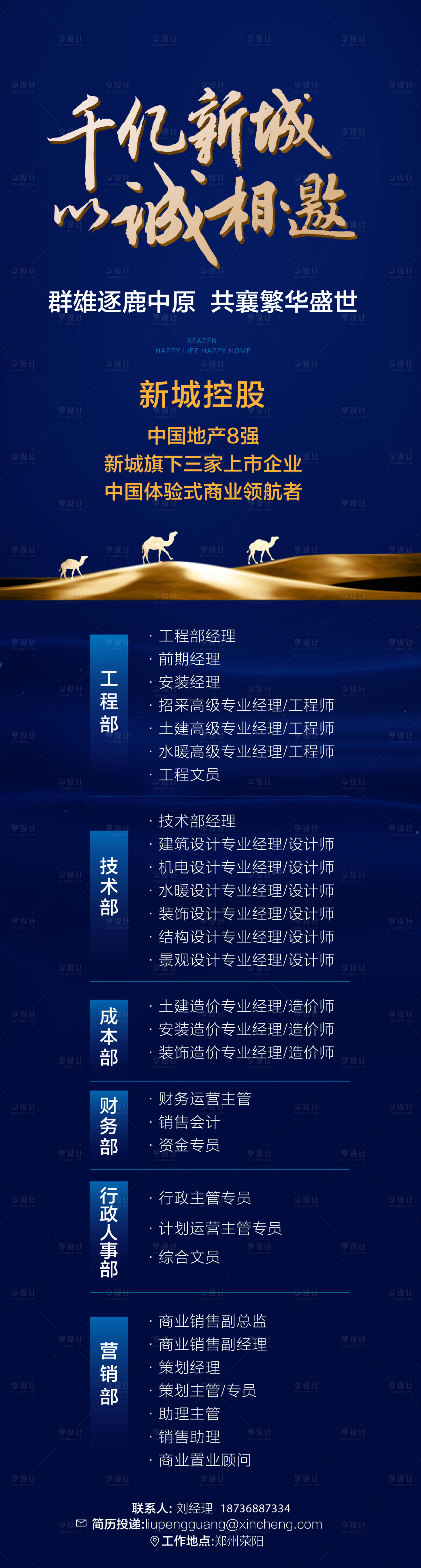 源文件下载【享设计】搜索编号：78380036060944708【地产招聘长图海报】