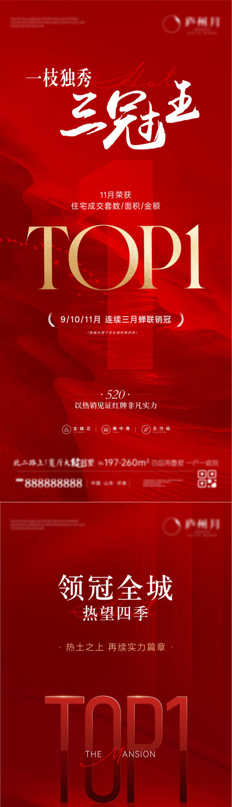 源文件下载【享设计】搜索编号：74410035694425929【地产销售战报喜庆系列海报】