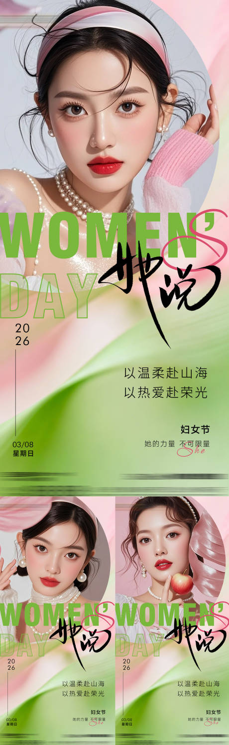 源文件下载【享设计】搜索编号：11810035663565113【医美女神节早安海报】