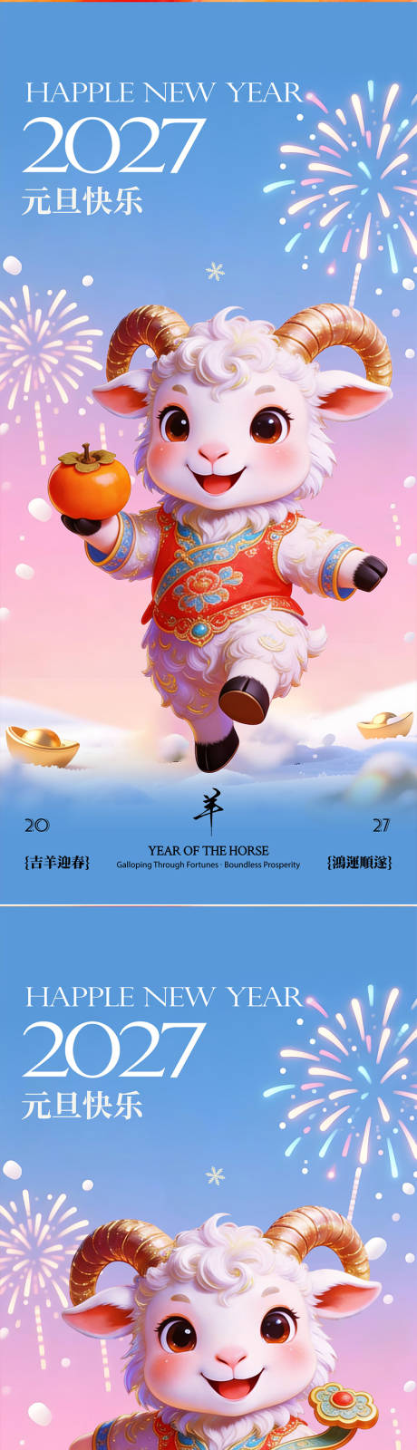 源文件下载【享设计】搜索编号：76800035687566907【羊年元旦海报】