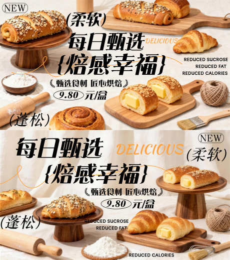 源文件下载【享设计】搜索编号：81320035637789542【面包海报展板】