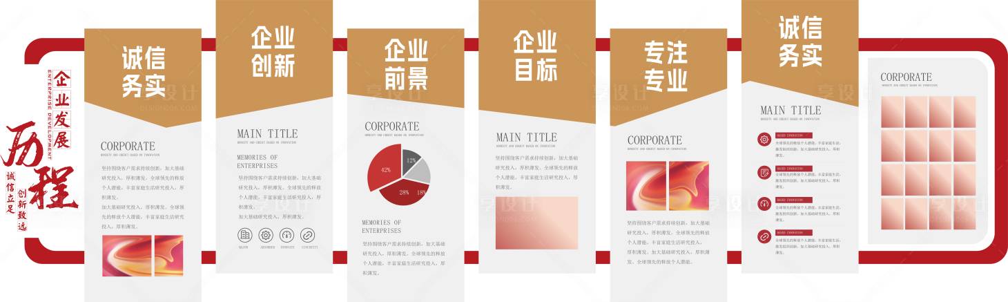 源文件下载【享设计】搜索编号：37460035930199212【企业创新文化展示墙背景板】