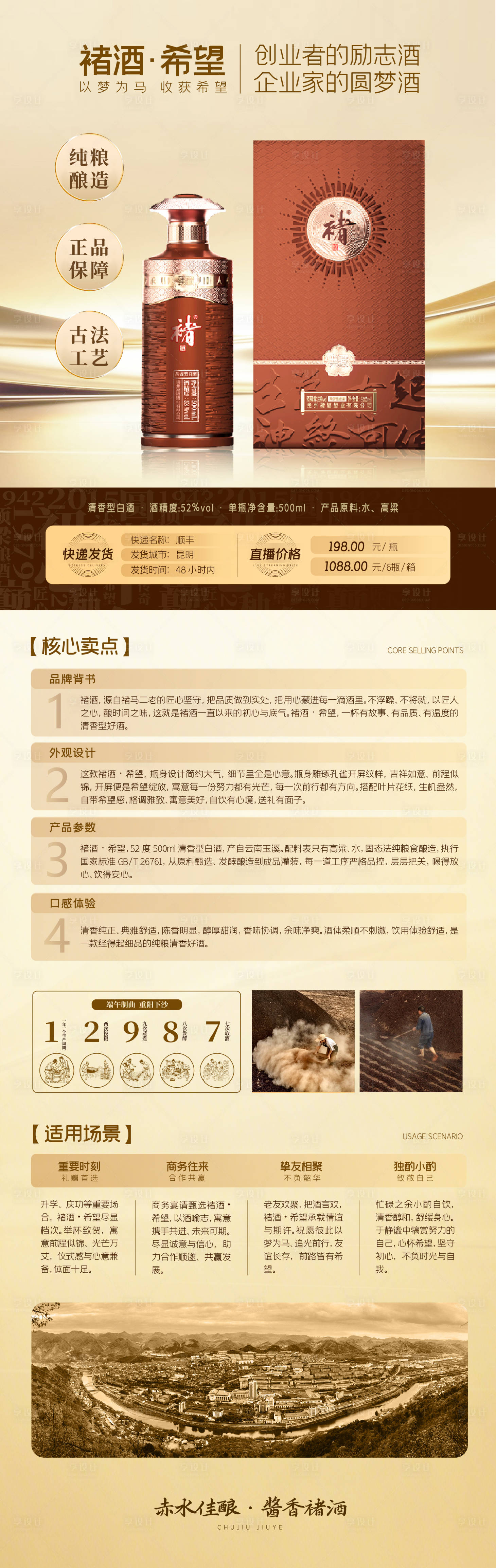 源文件下载【享设计】搜索编号：35940036104041981【白酒产品介绍长图】
