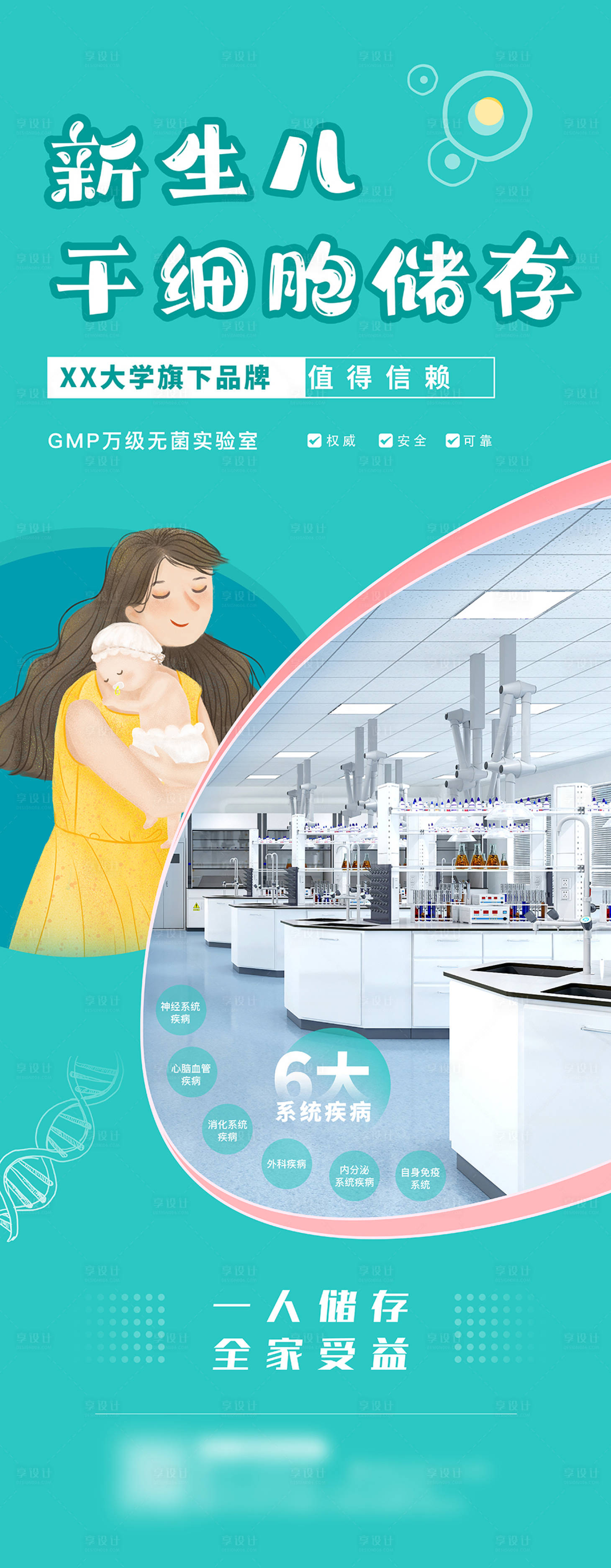 源文件下载【享设计】搜索编号：49140035807142242【医疗大健康基因新生儿孕妈展架易拉宝】