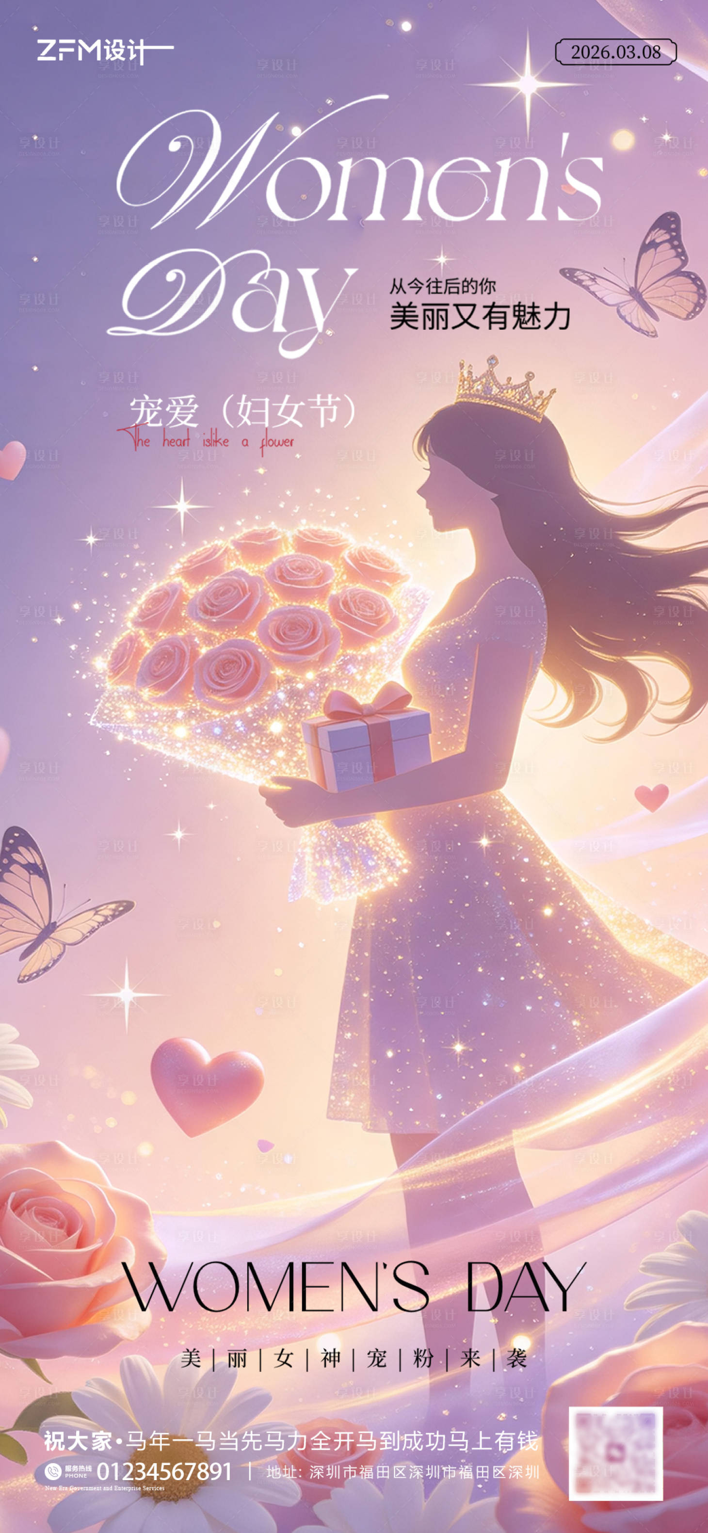 源文件下载【享设计】搜索编号：74030035655942698【三八妇女节海报】