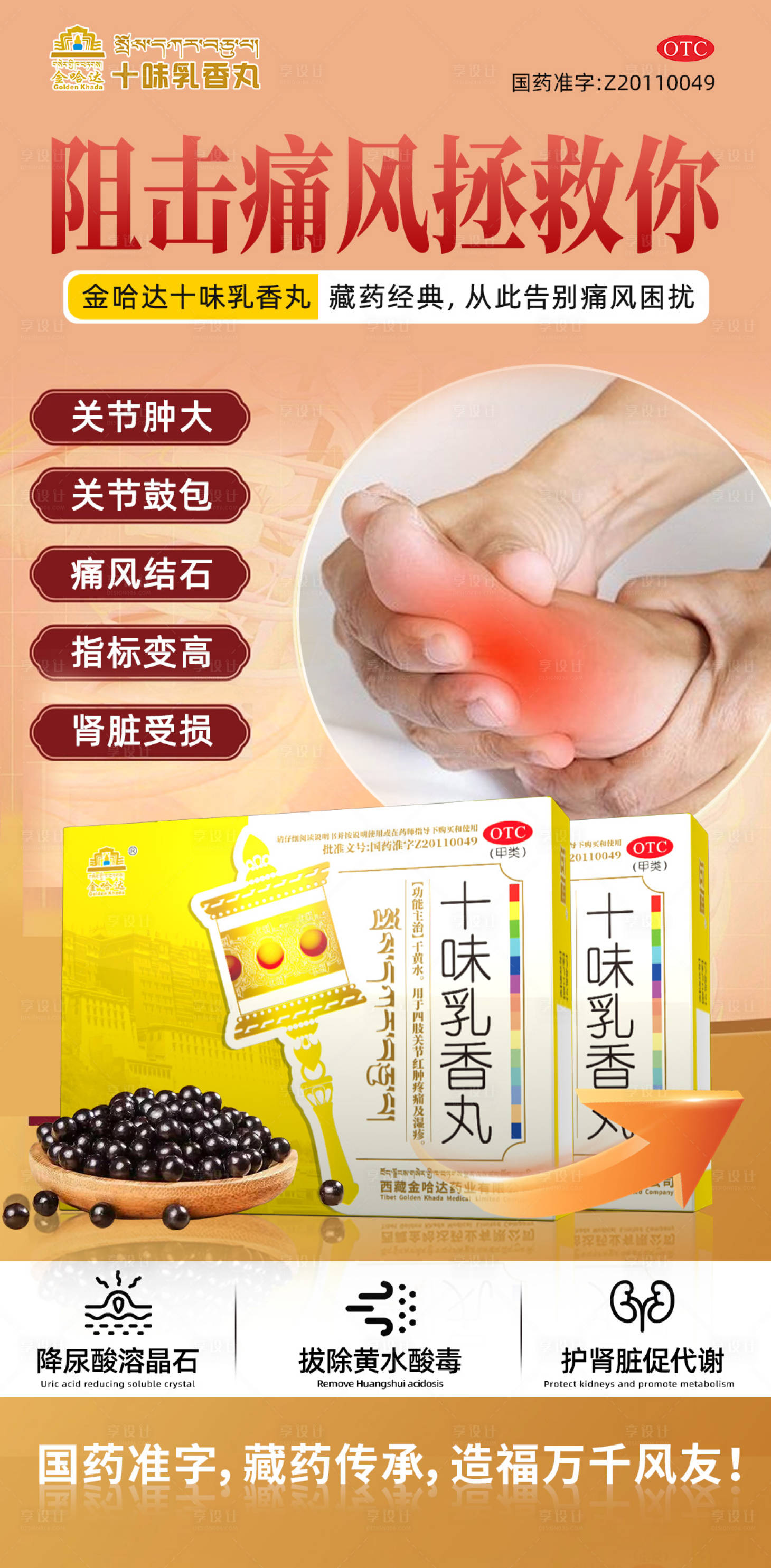 源文件下载【享设计】搜索编号：30990036080687127【痛风海报】
