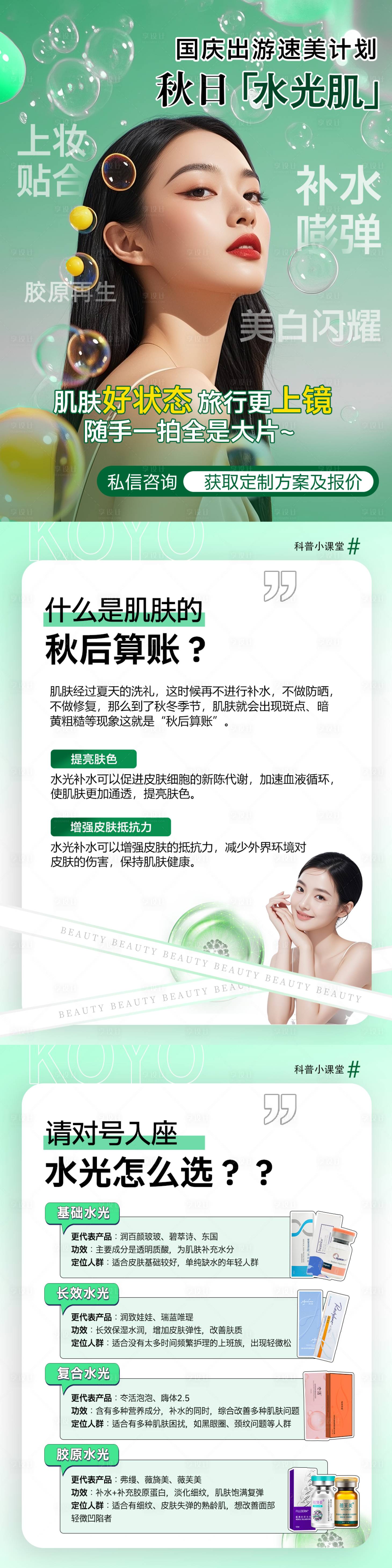 源文件下载【享设计】搜索编号：18790035912171068【医美小红书水光科普海报】