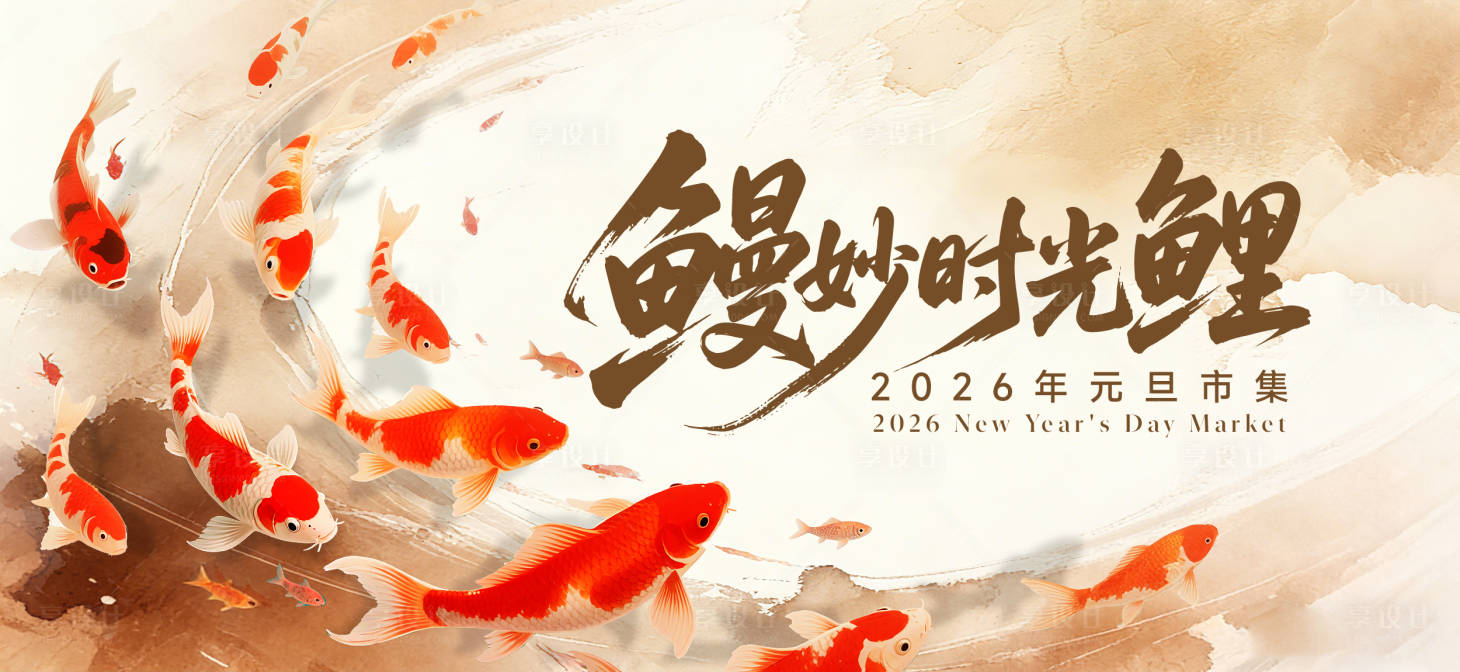 源文件下载【享设计】搜索编号：78970036074716080【元旦市集kv活动展板】