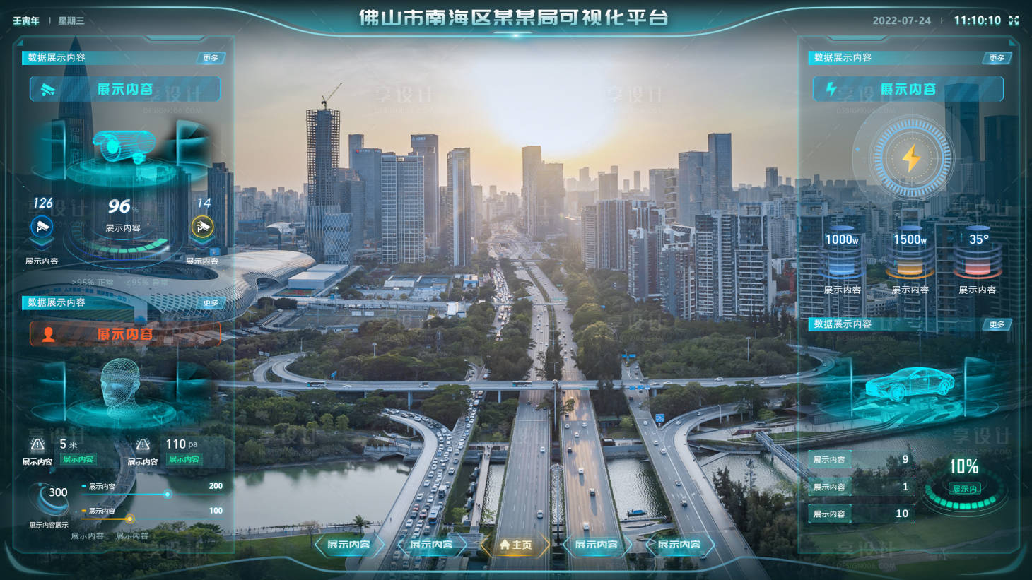 源文件下载【享设计】搜索编号：57950035885078257【佛山市南海区可视化平台UI设计】