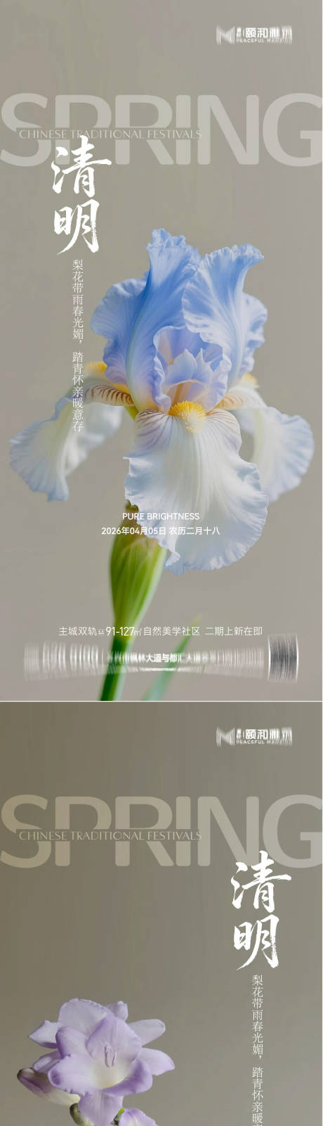 源文件下载【享设计】搜索编号：76170036087742428【清明节气海报二十四春天】