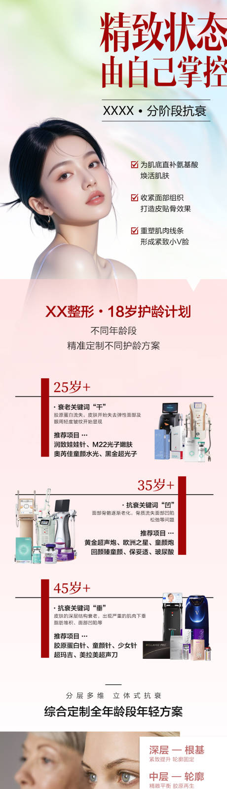 源文件下载【享设计】搜索编号：76820035806484184【医美分阶段抗衰海报】