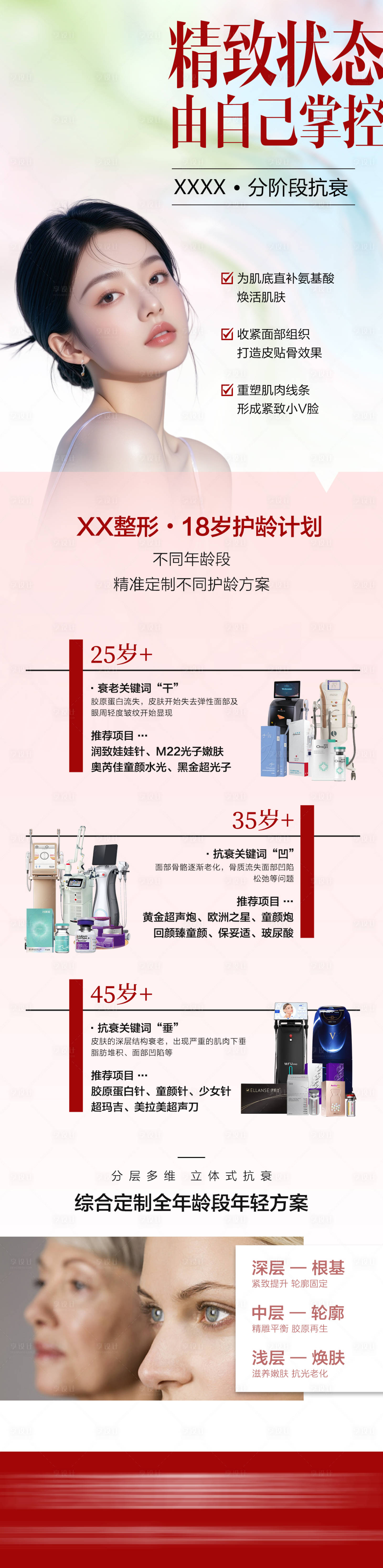 源文件下载【享设计】搜索编号：76820035806484184【医美分阶段抗衰海报】