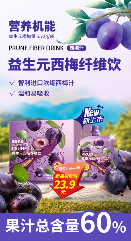 源文件下载【享设计】搜索编号：54510036025226611【西梅饮海报】