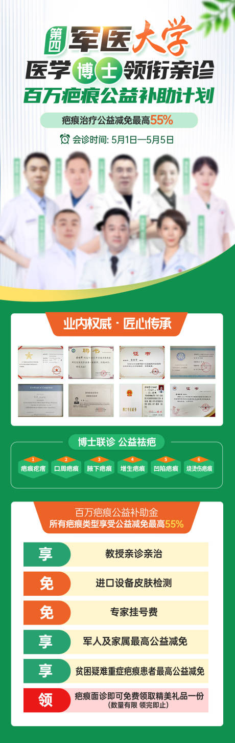 源文件下载【享设计】搜索编号：93200036130763498【疤痕医生春季绿色会诊海报】