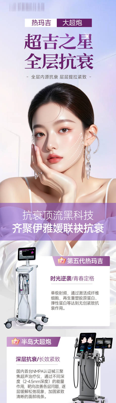 源文件下载【享设计】搜索编号：19630035664104480【医美热玛吉抗衰长图海报】