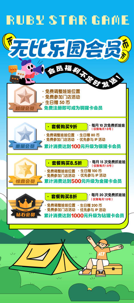 源文件下载【享设计】搜索编号：91840036026822991【儿童乐园电玩活动会员等级规则活动说明】