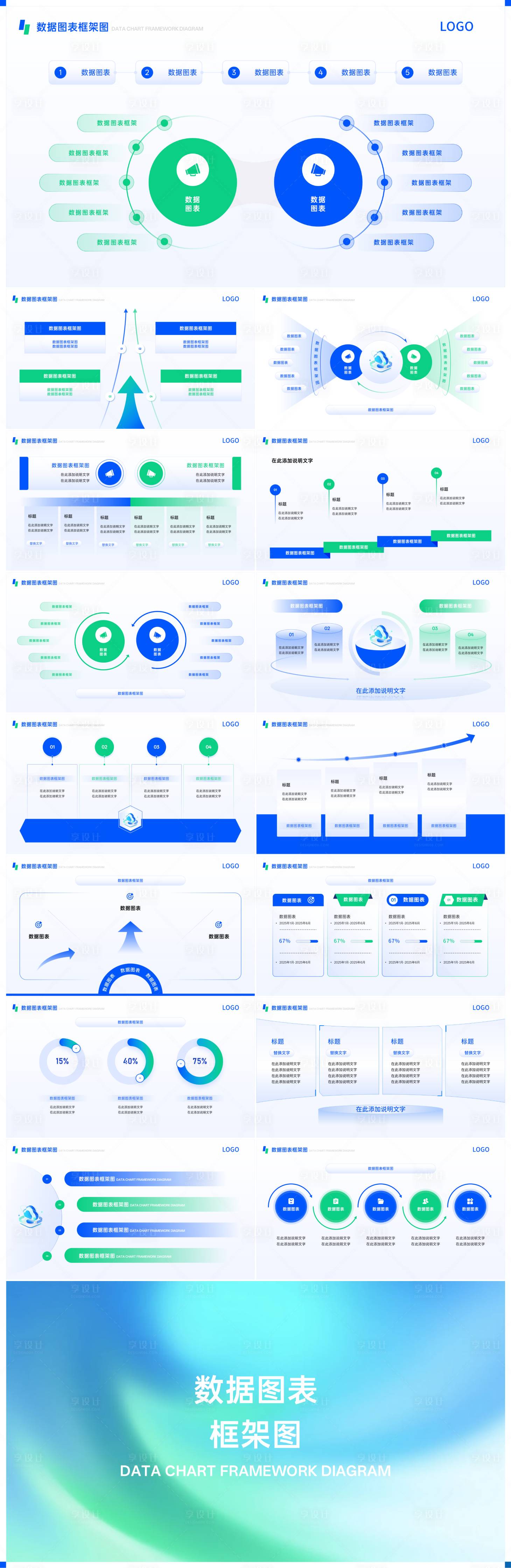源文件下载【享设计】搜索编号：22500035933761495【PPT数据图表框架结构图】