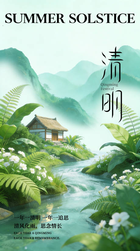 源文件下载【享设计】搜索编号：53630035652178034【清明节气营销海报】