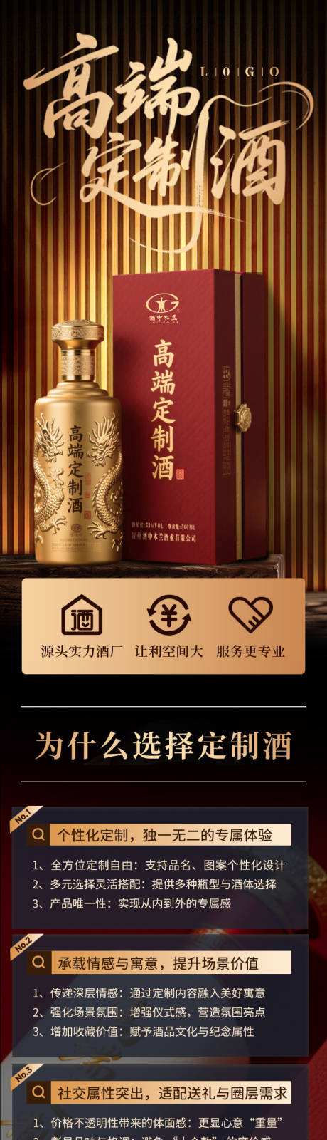 源文件下载【享设计】搜索编号：94040035713678180【白酒定制介绍长图】