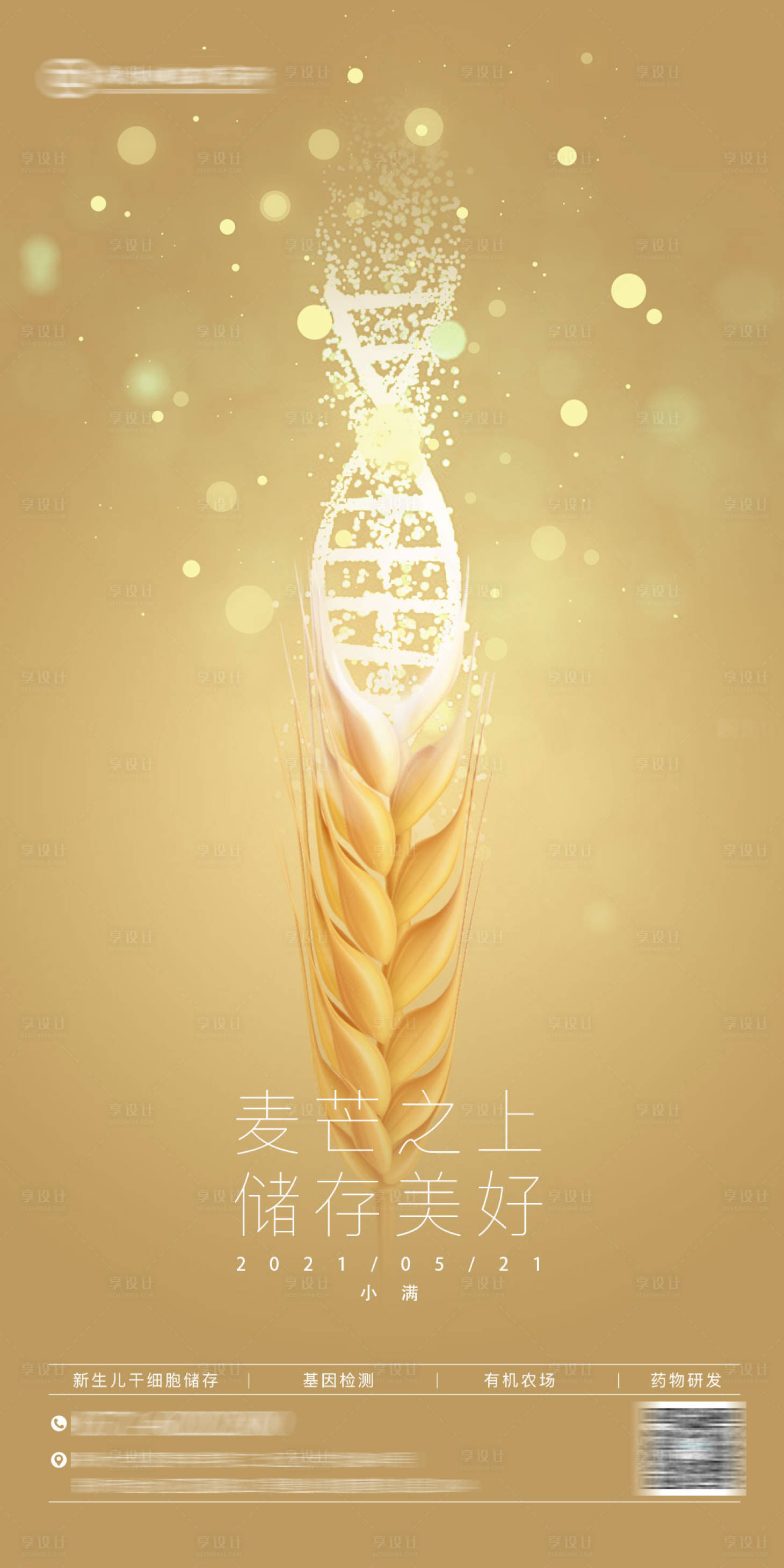 源文件下载【享设计】搜索编号：17980035826079422【医疗大健康基因新生儿孕妈小满节气海报】
