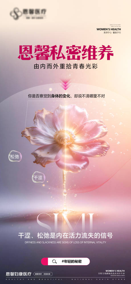 源文件下载【享设计】搜索编号：70050035925806427【私密维养由内而外重拾青春光彩海报】