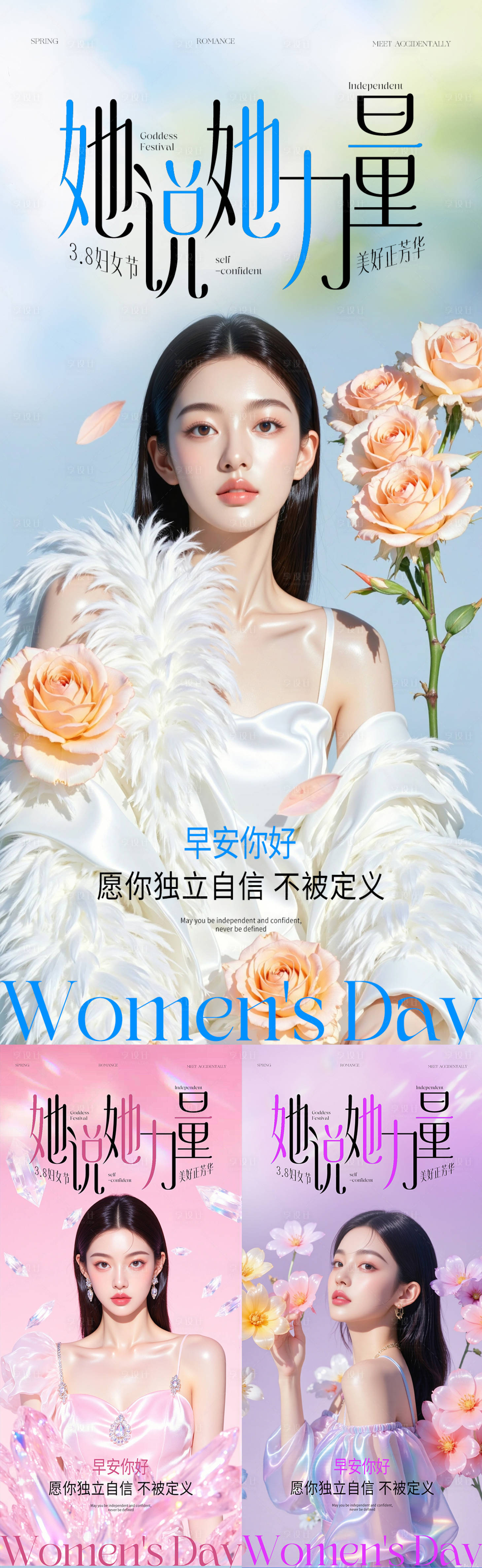 源文件下载【享设计】搜索编号：88040035600111412【妇女节医美人物海报】