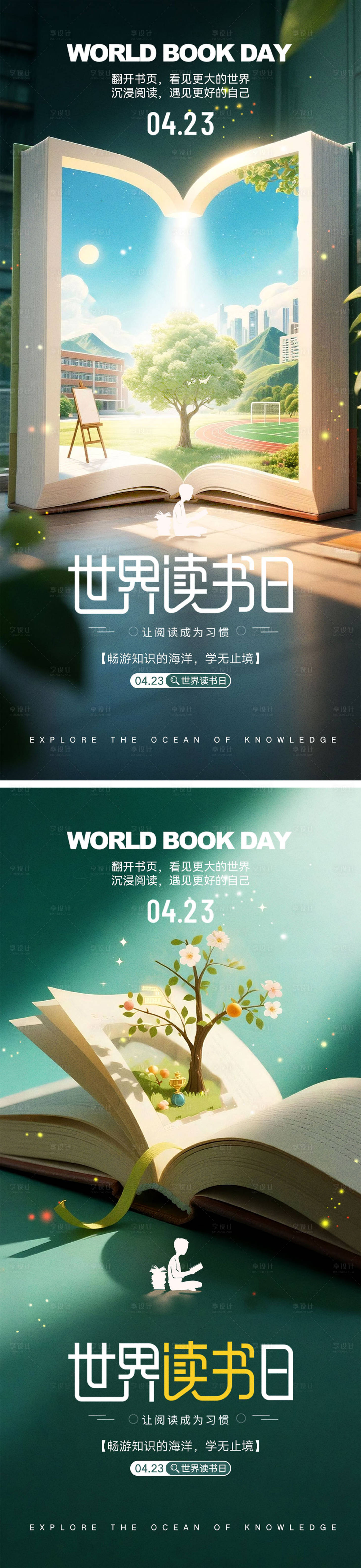 源文件下载【享设计】搜索编号：34490036089505601【世界读书日宣传海报】