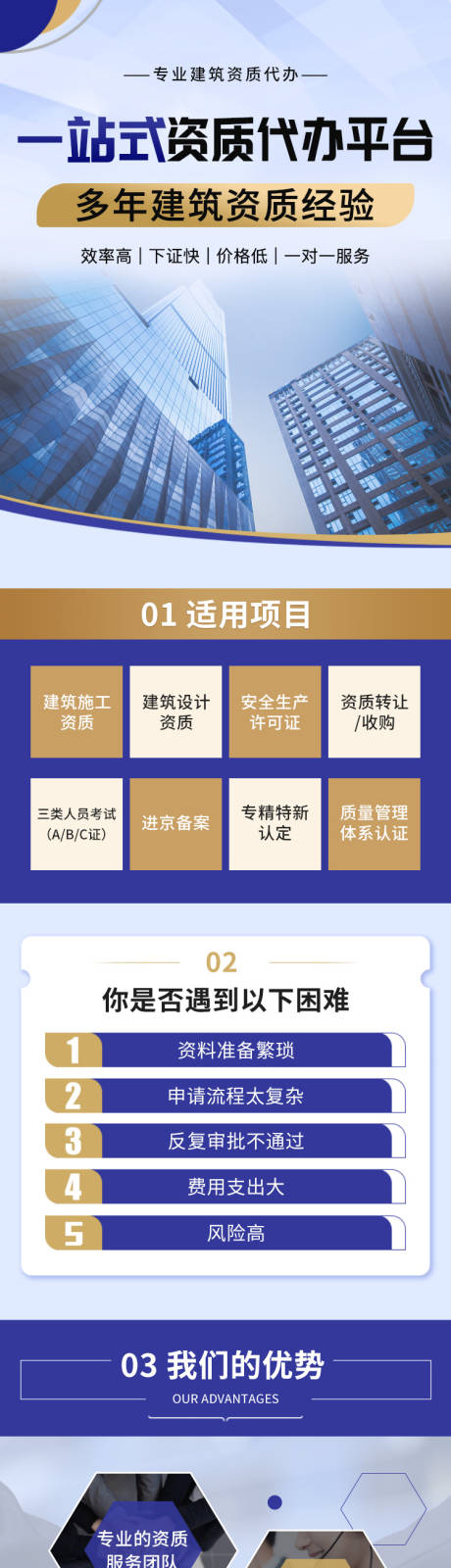 源文件下载【享设计】搜索编号：27550036057283898【建筑资质考证长图海报】