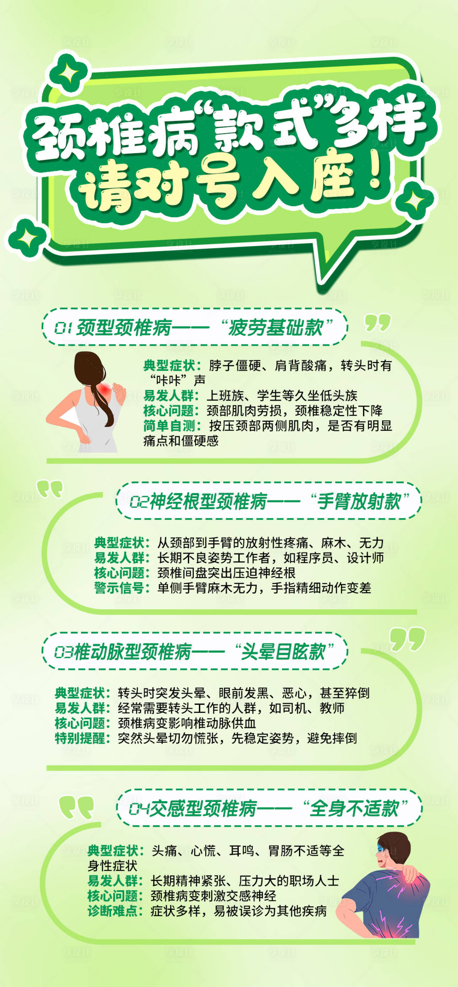 源文件下载【享设计】搜索编号：79880035741085939【颈椎病科普知识海报】