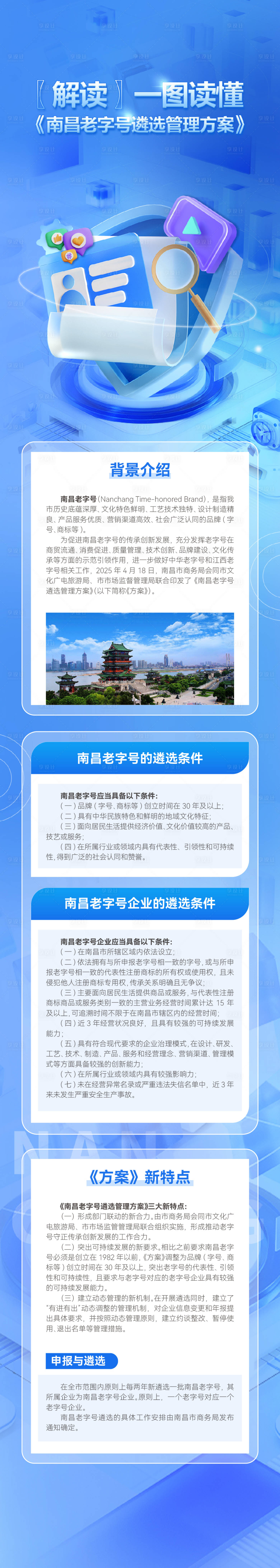 源文件下载【享设计】搜索编号：24450035690443052【一图读懂《南昌老字号遴选管理方案》】